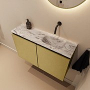 Mondiaz Ture DLux toiletmeubel 80cm oro met wastafel glace rechts zonder kraangat