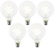 Set van 5 E27 LED lamp G95 helder 2,2W 470 lm 2700K