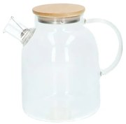 Theepot met bamboe deksel, glas, 1,6 l