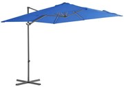 vidaXL Zweefparasol met stalen paal 250x250 cm azuurblauw