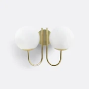 Wandlamp in messing en opaline glas, Moricio