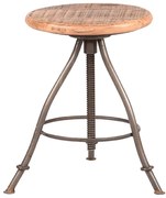 LABEL51 Kruk Jaipur 35x35x46-75 cm hout/gebrand staalkleurig