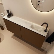 Mondiaz Ture DLux toiletmeubel 120cm rust met wastafel ostra rechts met kraangat