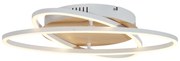 Plafondlamp wit met hout incl. LED 3-staps dimbaar 2-lichts - Kane Modern rond Binnenverlichting Lamp