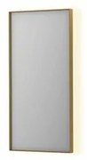 INK SP32 spiegel - 40x4x80cm rechthoek in stalen kader incl indir LED - verwarming - color changing - dimbaar en schakelaar - geborsteld mat goud 8410002