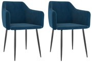 vidaXL Eetkamerstoelen 2 st fluweel blauw