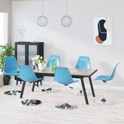 vidaXL Eetkamerstoelen draaibaar 6 st polypropeen blauw