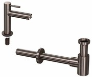 INK 1B Fonteinkraanset - staande Fonteinkraan - laag - designSifon - Metal black 9902434