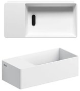 Clou New Flush 3 fontein 35x18cm inclusief afvoerplug voorbewerking voor kraangat links Wit mat CL/03.13432