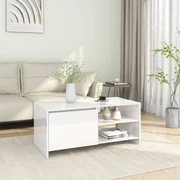 vidaXL Salontafel 102x50x45 cm bewerkt hout hoogglans wit