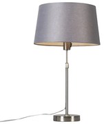 Tafellamp staal met kap grijs 35 cm verstelbaar - Parte Modern E27 rond Binnenverlichting Lamp