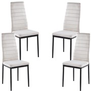 Set 4 Lauter Fluwelen Stoelen