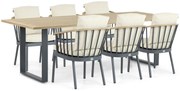 Tuinset 6 personen 240 cm Aluminium/Teak Grijs Apple Bee Condor/Condor