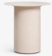 Ronde Bijzettafel Ø50 Cm Van Gehard Glas En Mdf Asgri Tapioca Beige - Sklum