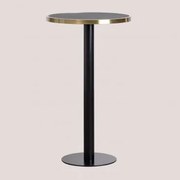 Ronde Hoge Bartafel Ø60 Cm In Amaretto Gres Zwart - Sklum