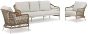 Stoel en Bank Loungeset 5 personen Wicker/Aluminium/Aluminium/wicker Taupe  Coco Bali