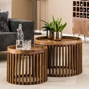 Ronde Salontafel Set Mangohout