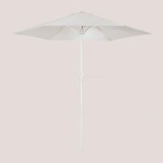 Parasol Ø235 Cm In Stof En Aluminium Jaden Gardenia Wit - Sklum