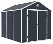 Bergen kunststof gereedschapshuisje 2,4 x 2,8 m CoverTech antraciet