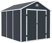 Bergen kunststof gereedschapshuisje 2,4 x 2,8 m CoverTech antraciet