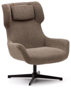 Kave Home Zalina Draaibare Fauteuil Bruin Chenille