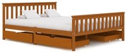 vidaXL Bedframe met 4 lades massief grenenhout honingbruin 160x200 cm