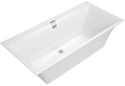 Villeroy & Boch Squaro Edge 12 kunststof bad quaryl rechthoekig 160x75x45cm incl. poten en afvoer /overloopcombinatie wit UBQ160SQE2DV-01