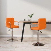 vidaXL Eetkamerstoelen 2 st draaibaar kunstleer oranje