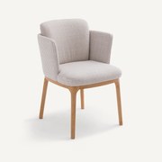 Tafelstoel met eiken poten en stof Jabote