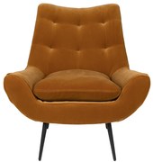 Dutchbone Glodis Lounge Fauteuil Velvet Whiskey