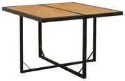 vidaXL Tuintafel 109x107x74 cm poly rattan en massief acaciahout zwart