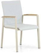 Tuinstoel stapelbaar Aluminium/textileen Taupe-naturel-bruin Lifestyle Garden Furniture Brandon