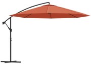 vidaXL Zweefparasol met aluminium paal 350 cm terracottakleurig