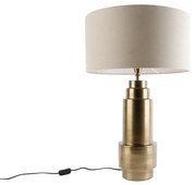 Tafellamp brons stoffen kap lichtbruin 50 cm - Bruut Art Deco E27 rond Binnenverlichting Lamp