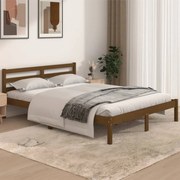 vidaXL Bedframe massief grenenhout honingbruin 140x190 cm