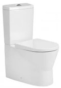 QeramiQ Urby staand toilet - 60.2x35.9x83.7cm - spoelrandloos - zitting - reservoir - wit 140051 + 140171LM + 24031