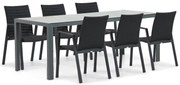 Tuinset 6 personen 210 cm Aluminium/textileen Grijs Osmen Joliet/Venustas