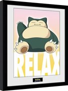 Ingelijste poster Pokemon - Snorlax