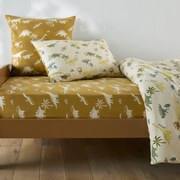 Hoeslaken voor kinderen, biologisch katoen, kap van 25 cm, dinosaurusprint, ALNIS