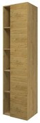 Proline Hoge kast met schap 1 deur 5 schappen en inclusief 4 glazen planchettes 45x35x169cm Ideal oak 1228502