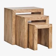 Rechthoekige Nesttafels Van Mangohout Woodsen Mangohout - Sklum