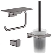 Hansgrohe Addstoris toiletaccessoireset - driedelig - Brushed black chroom SW651212/SW651127/SW651682