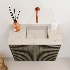 Mondiaz Joya DLux 50cm toiletmeubel shadow met wastafel faye rechts zonder kraangat opalo