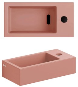 Clou Flush 3 keramische fontein 36cm met kraangat rechts roze mat
