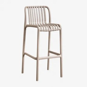 Stapelbare Hoge Kruk Van Polypropyleen Wendell Moka Bruin & ↑75 Cm - Sklum