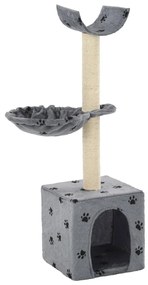 vidaXL Kattenkrabpaal met sisal krabpalen 105 cm pootafdrukken grijs