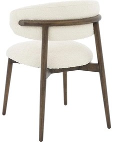 Goossens Eetkamerstoel Diede met Massief Houten Frame beige stof leuning, stijlvol landelijk