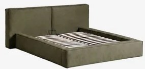 Bed Met Opklapbare Gestoffeerde Boxspring Lunari Stof Leger Groen & 160 X 200 Cm & Zonder Matras - Sklum