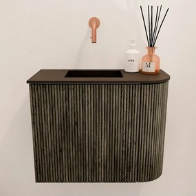 Mondiaz Joya 50cm toiletmeubel ronding rechts shadow met wastafel faye links zonder kraangat urban