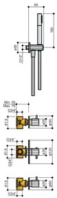 Hotbath Get Together IBS2CR inbouwdouche met 3s handdouche en 15cm plafondbuis chroom